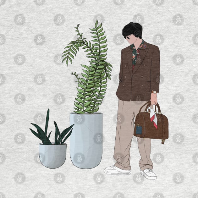 Kim Taehyung with plants - BTS by SemDesigns